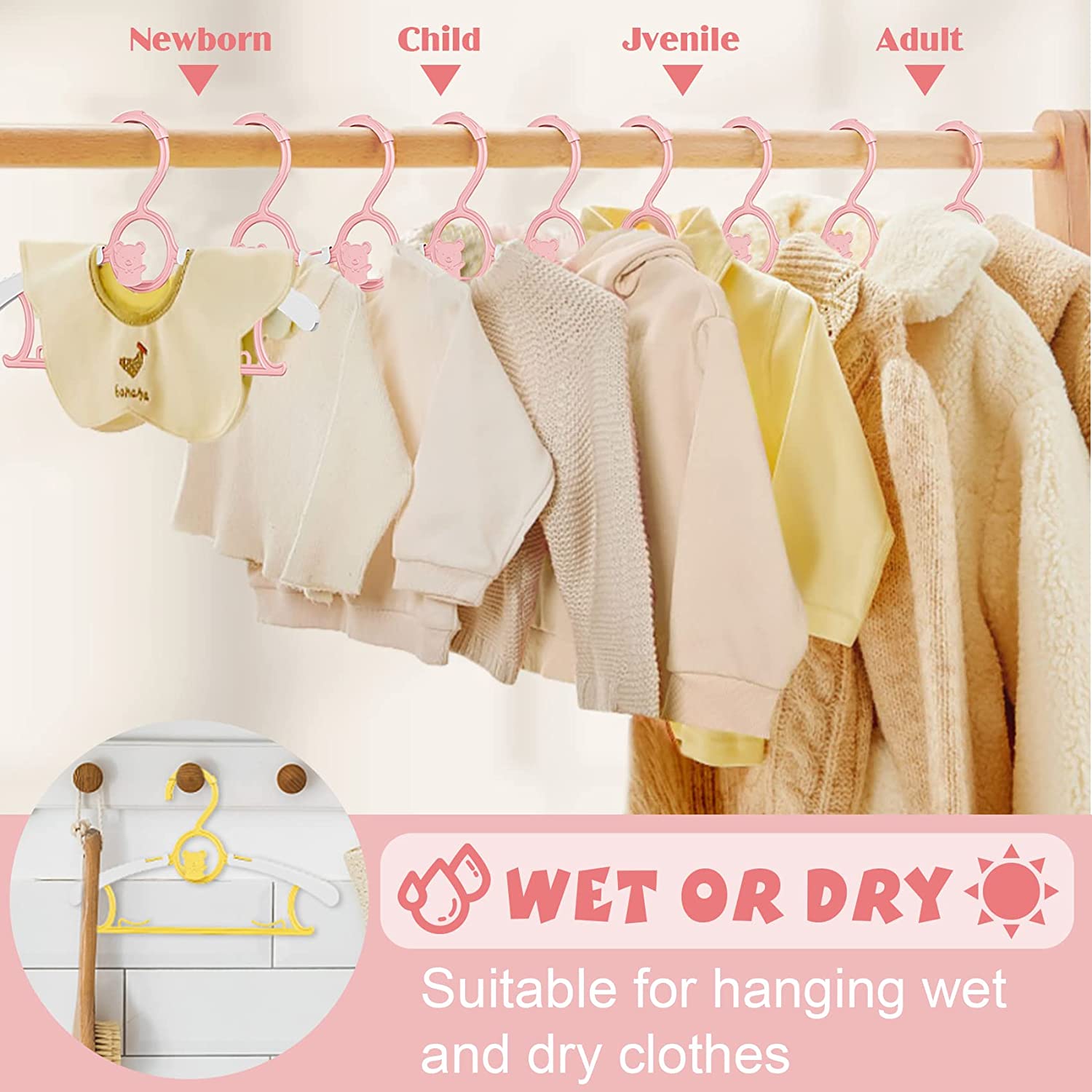 UNTIOR Non-slip Baby Clothes H - đánh giá và giá Baby Clothing Hanging Rack